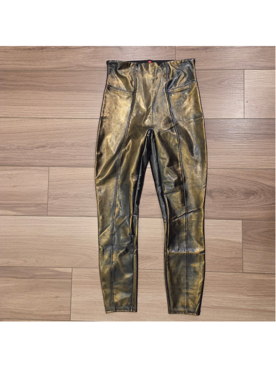 SPANX Pants - SPANX Metallic Gold Faux Leather Leggings size small